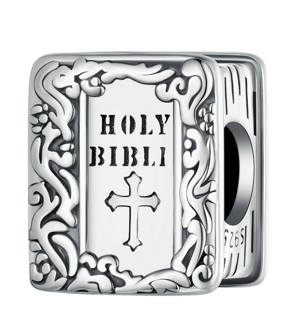 Sterling Silver Holy Bible Charm