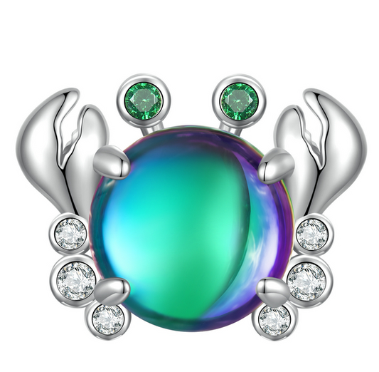 Sterling Silver CZ Crab Charm